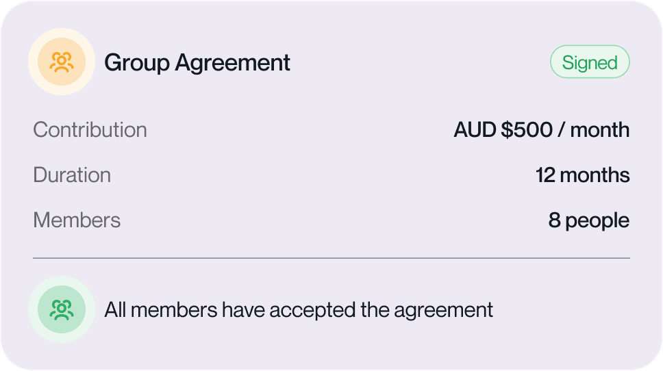 Signed group agreements